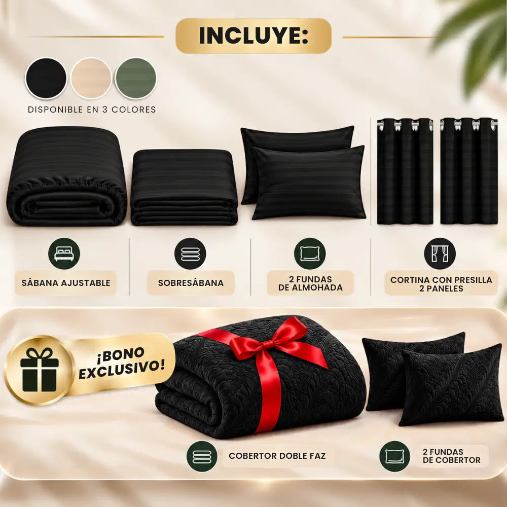 COMBO SUEÑO COMPLETO + COBERTOR Y 2 FUNDAS DE REGALO🎁